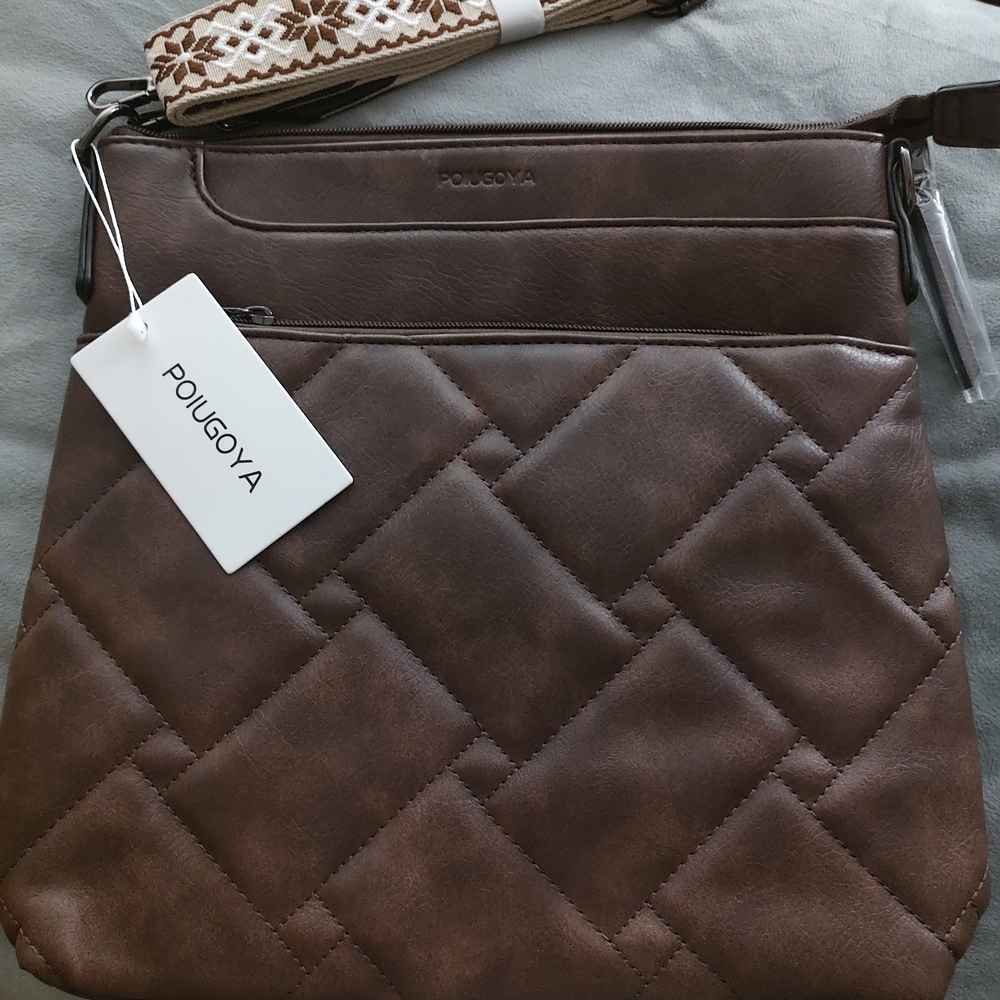 Brown Quilted Shoulder Bag